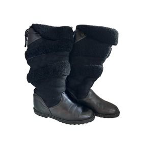 Vintage Blondo Women's Black Leather Shearling Winter Boots Sz. 7